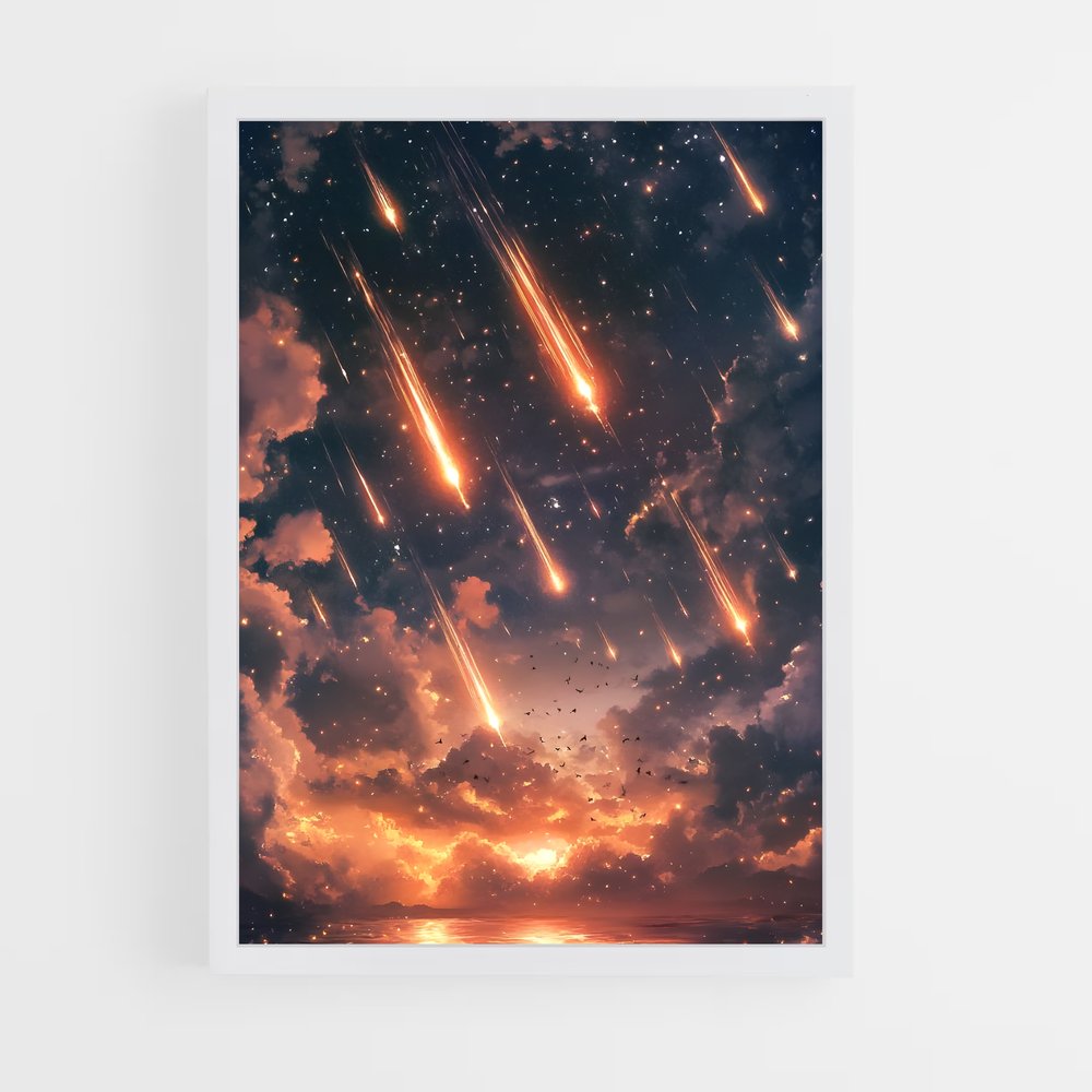 Poster superbe chute de météorites – affiche Univers (vue 3)